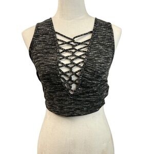 Forever21 cross front cropped top Small